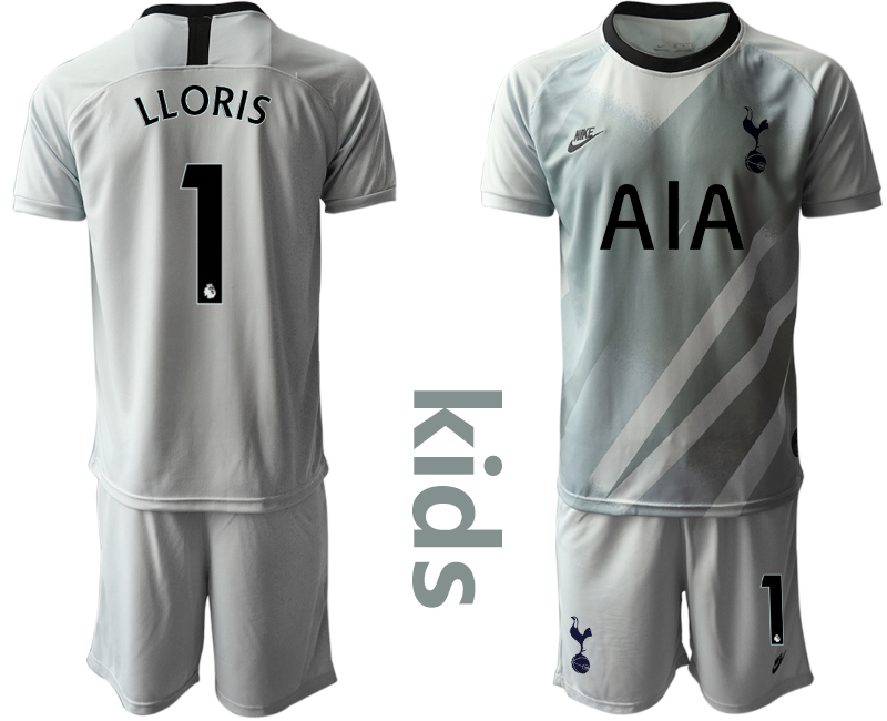 Youth 2020-2021 club Tottenham grey goalkeeper #1 Soccer Jerseys